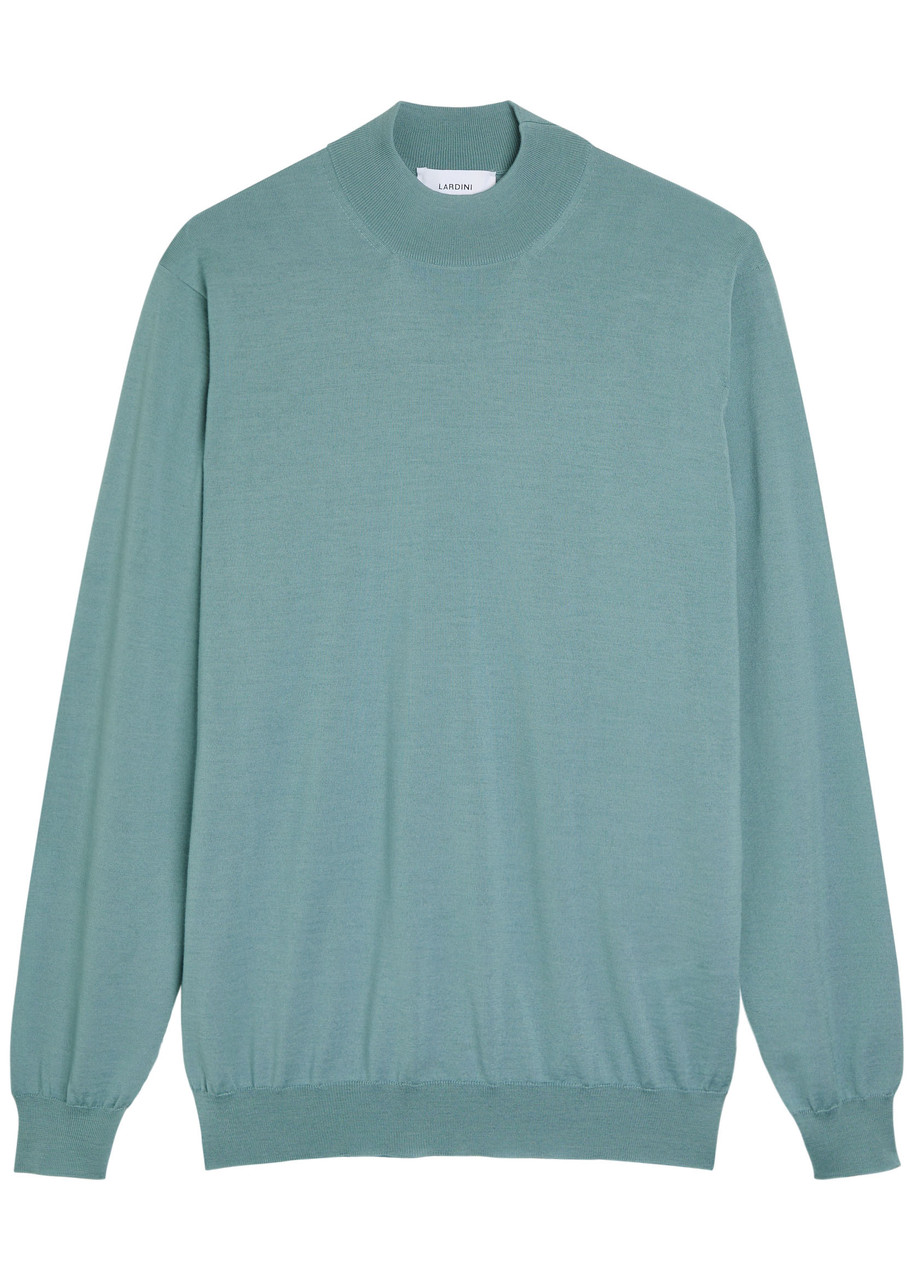 Lardini Fine-knit Wool top - Blue - XL