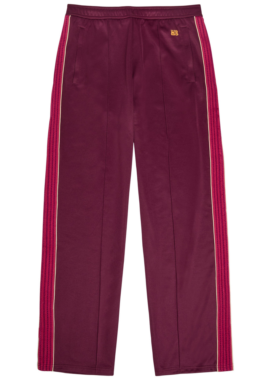 Wales Bonner Panelled Satin-jersey Track Pants In Red