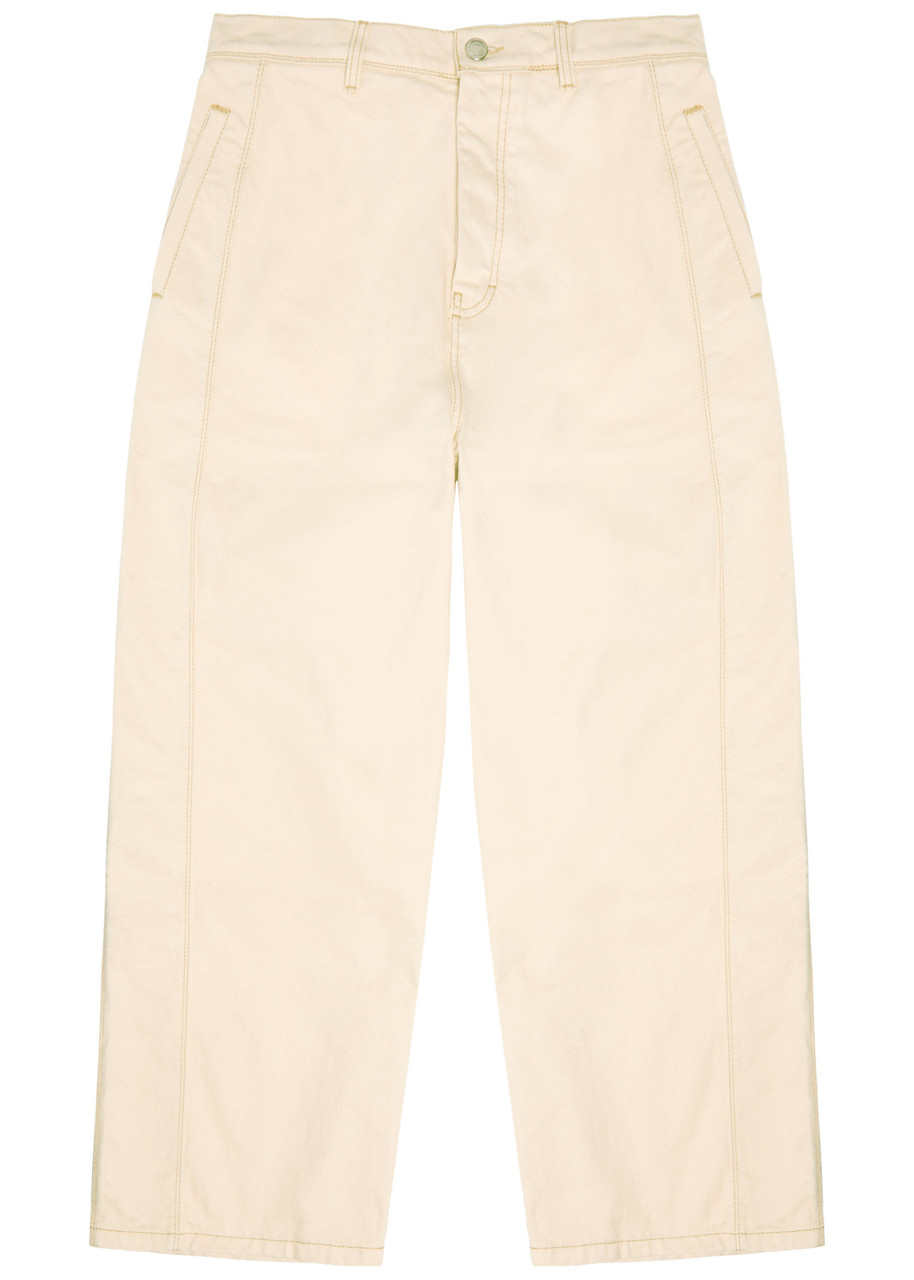 Ami Alexandre Mattiussi Ami Paris Jean Wide Fit Avec Bandes Laterales In White