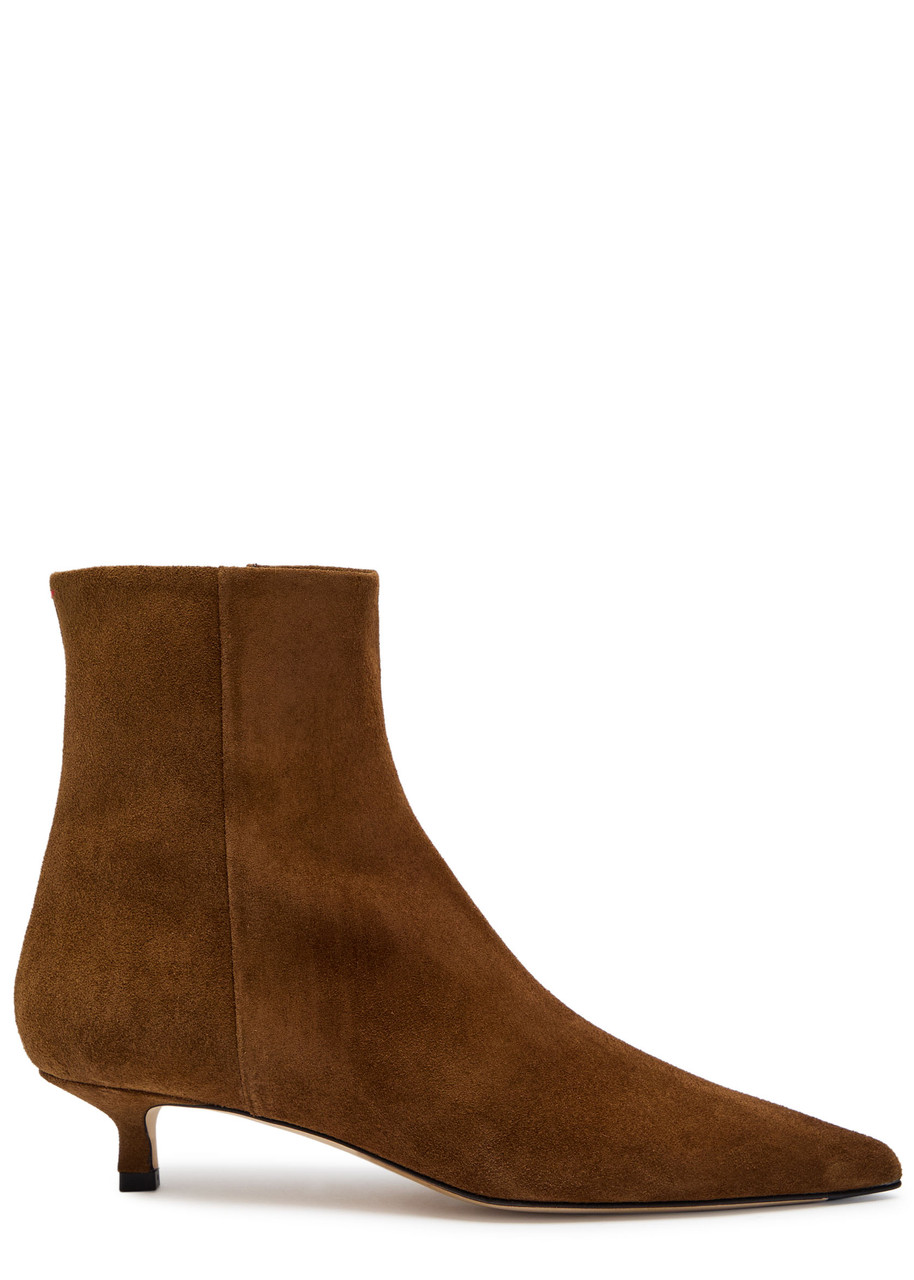 Aeyde Sofie Cow Suede Leather Tobacco Boots Tobacco In Brown