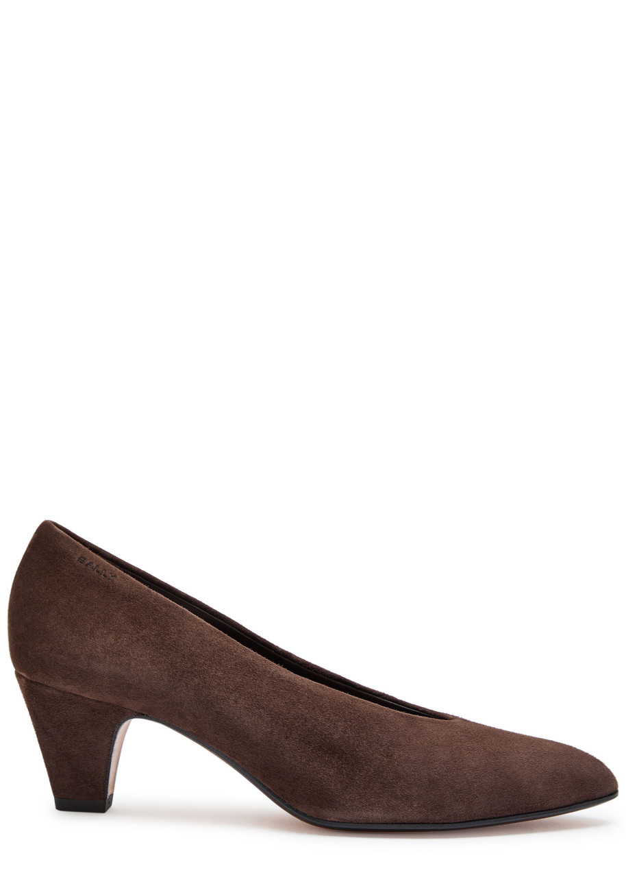 Bally Aline 55 Suede Pumps In Brown