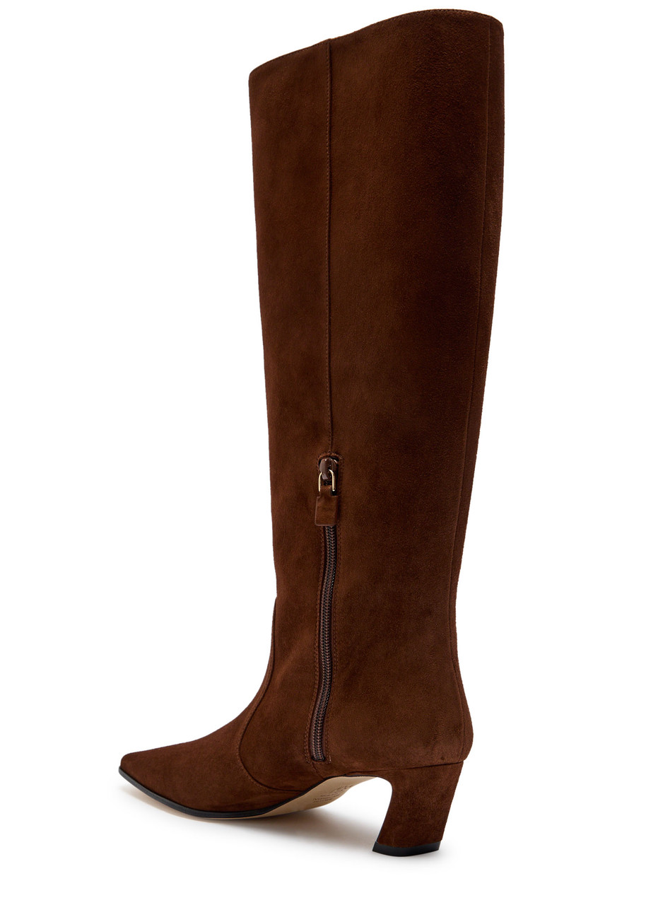 Stuart Weitzman Stassie 60 Suede Knee-high Boots In Brown