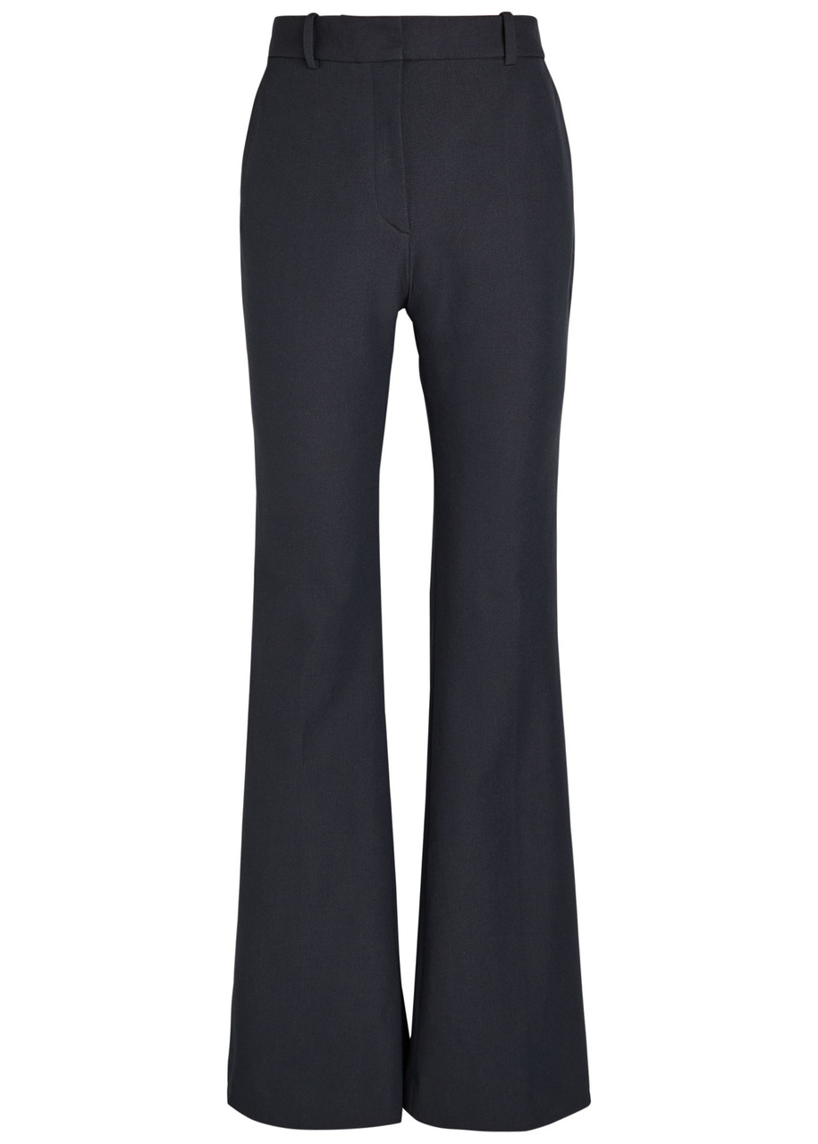 Joseph Tafira Flared-leg Stretch-twill Trousers In Blue