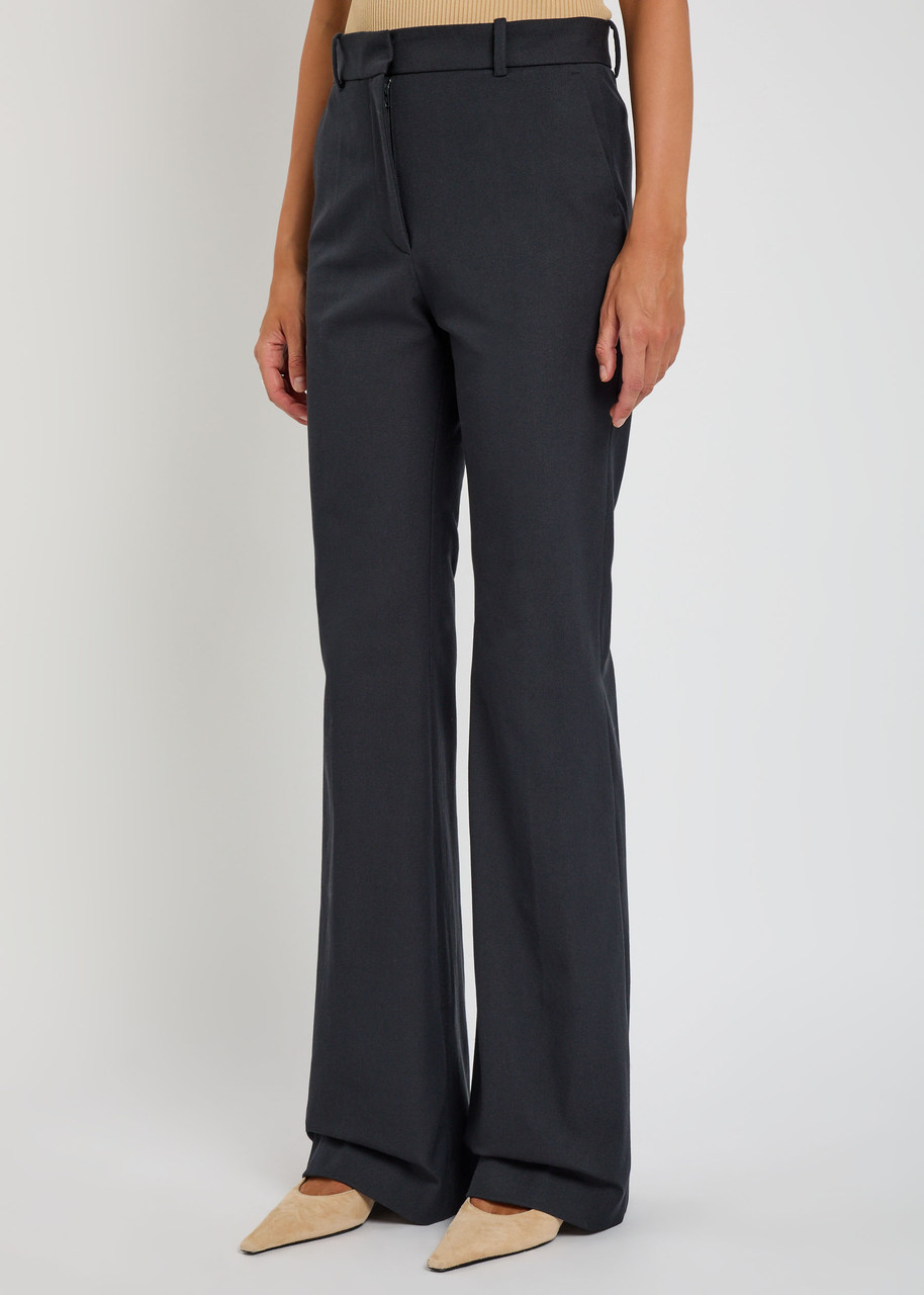 Joseph Tafira Flared-leg Stretch-twill Trousers In Blue