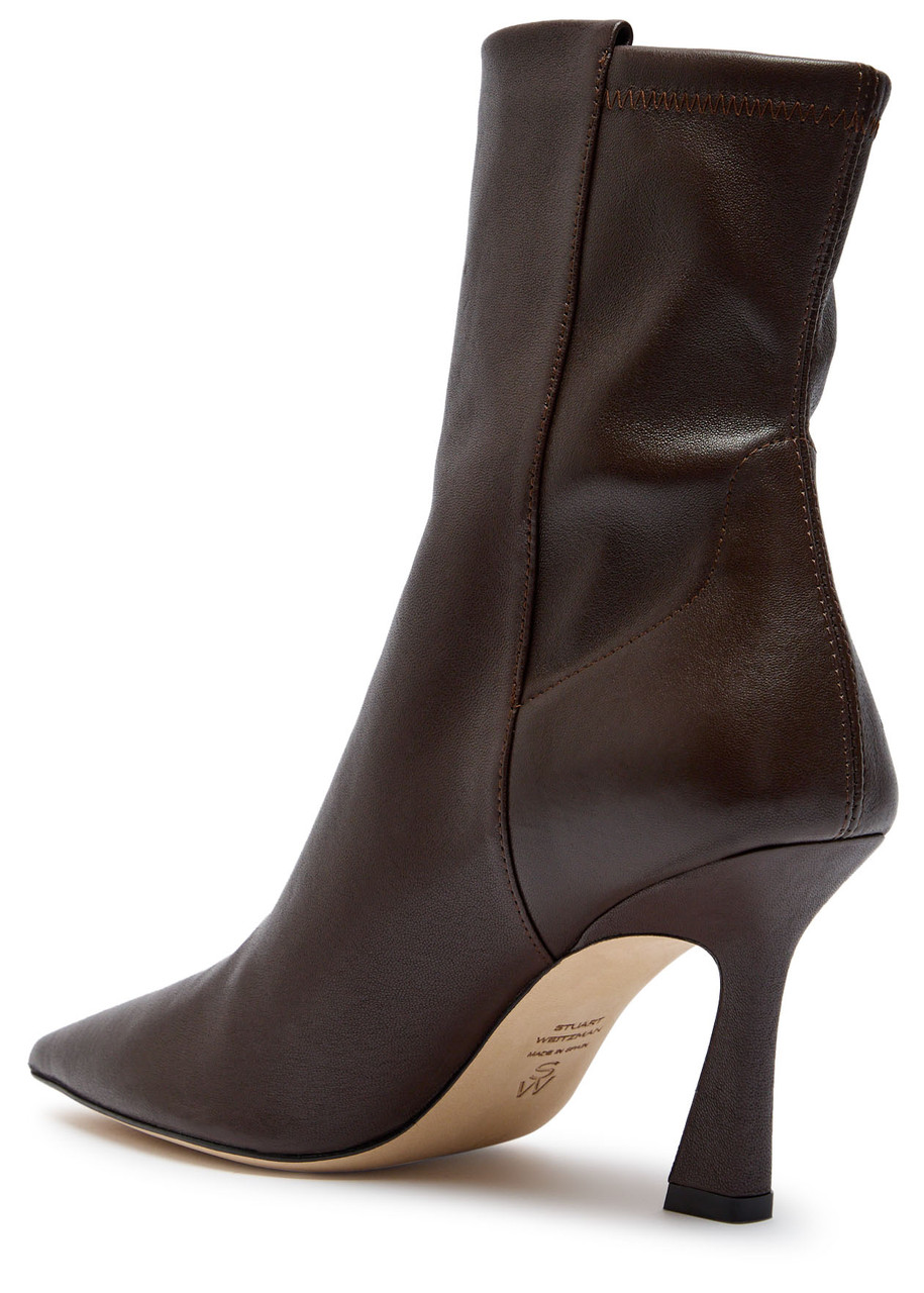 Stuart Weitzman Vinnie 50 Leather Ankle Boots In Brown