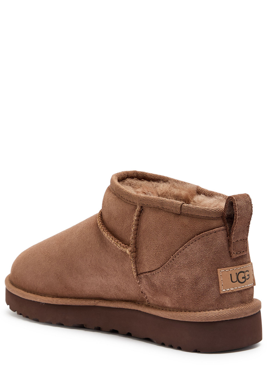 Ugg Classic Ultra Mini Suede Ankle Boots In Brown