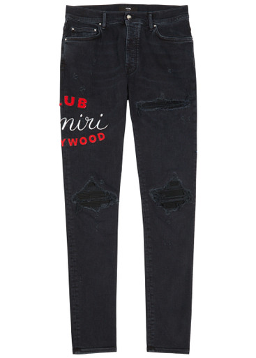AMIRI Club Amiri MX1 appliquéd skinny jeans | Harvey Nichols