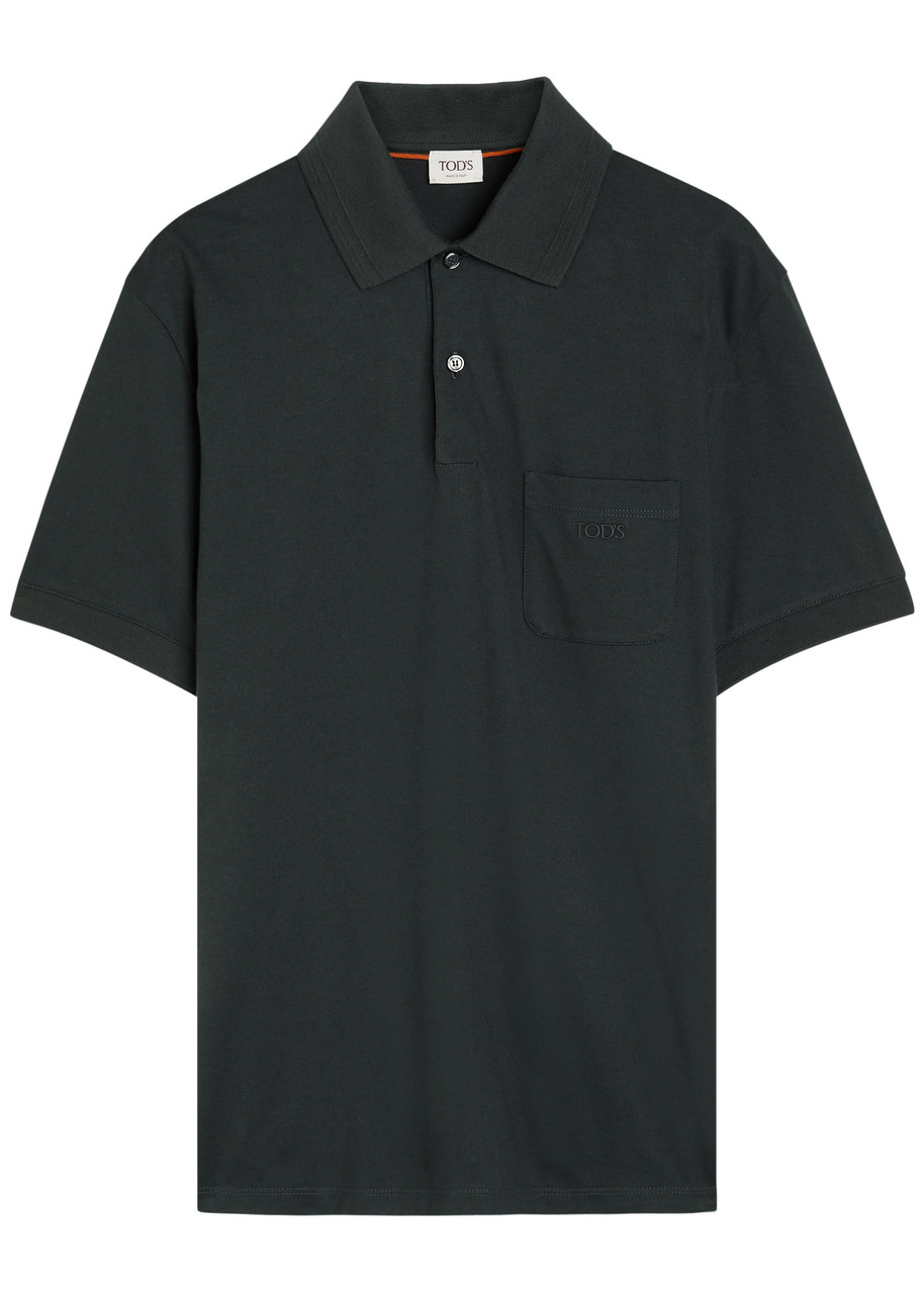 Tod's Tods Logo-embroidered Cotton Polo Shirt In Black