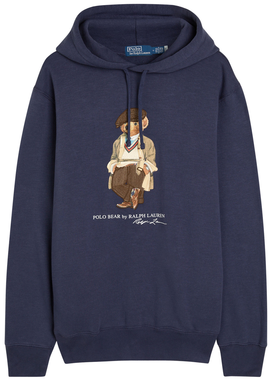 Polo Ralph Lauren Hooded Sweatshirt With Graphic Print And Pocket In Blue