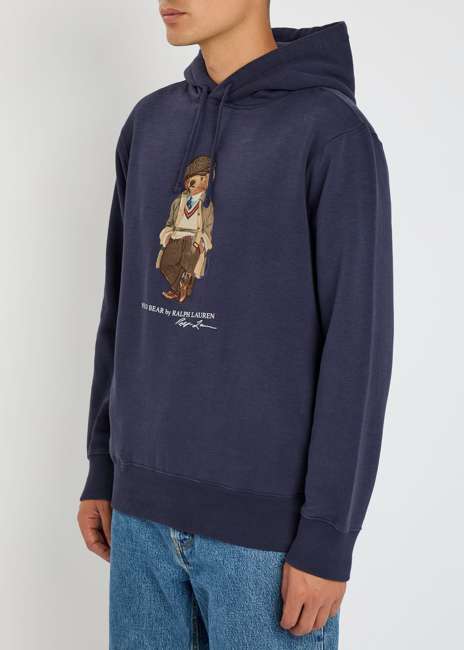 Polo Ralph Lauren Hooded Sweatshirt With Graphic Print And Pocket In Blue