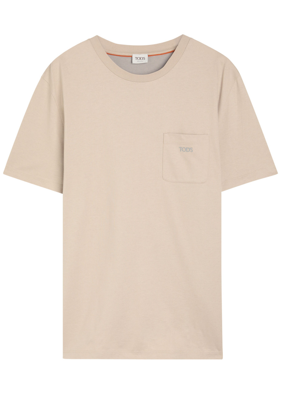 Tod's Tods Logo-embroidered Cotton T-shirt In Neutral