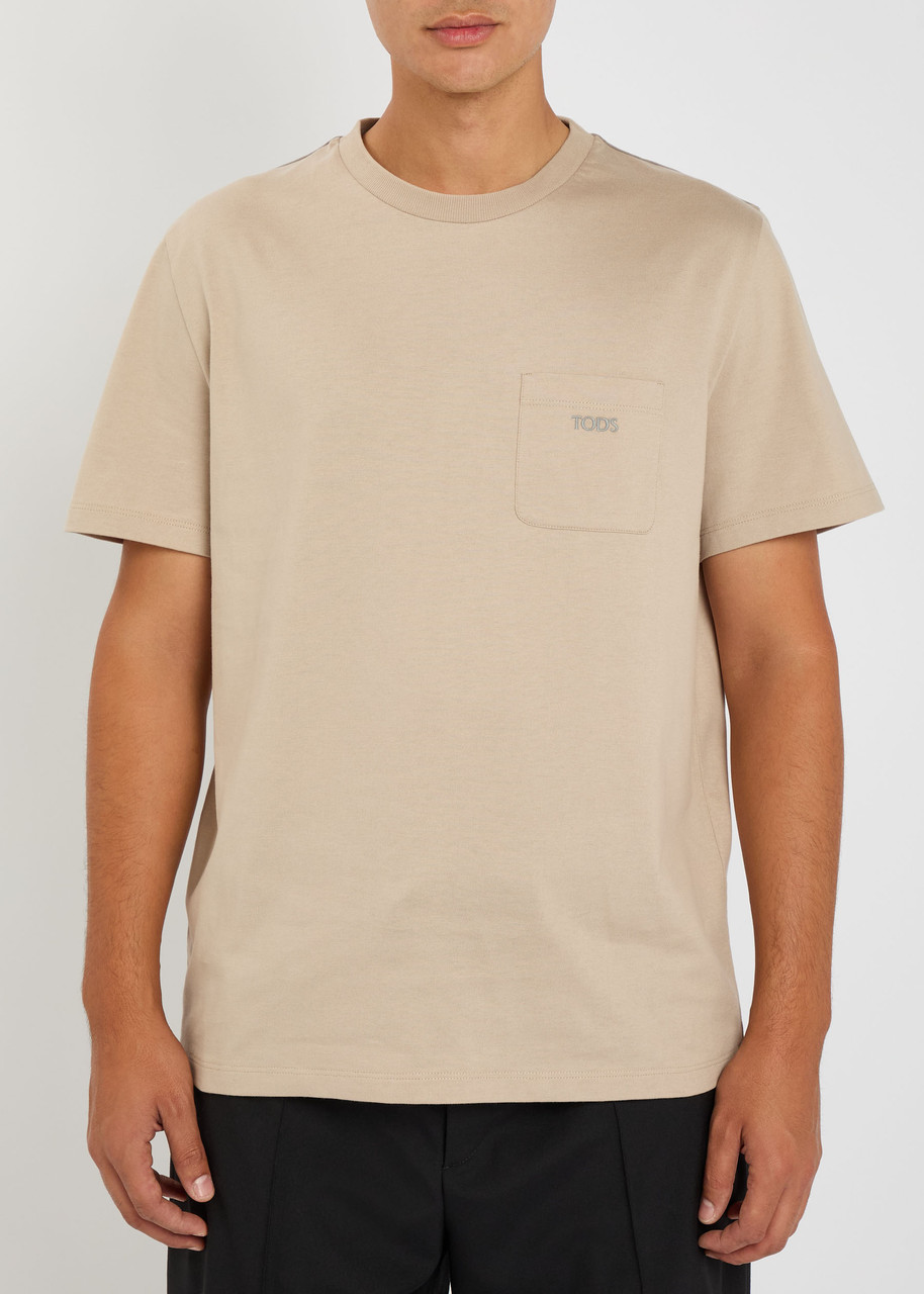 Tod's Tods Logo-embroidered Cotton T-shirt In Neutral