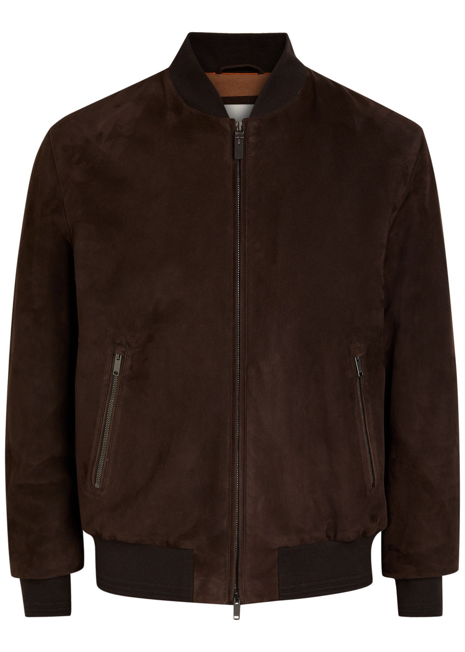 Tod's Tods Suede Bomber Jacket In Brown