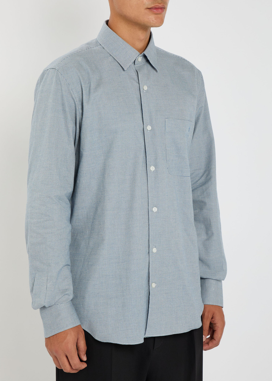 Tod's Tods Logo-embroidered Houndstooth Cotton Shirt In Gray