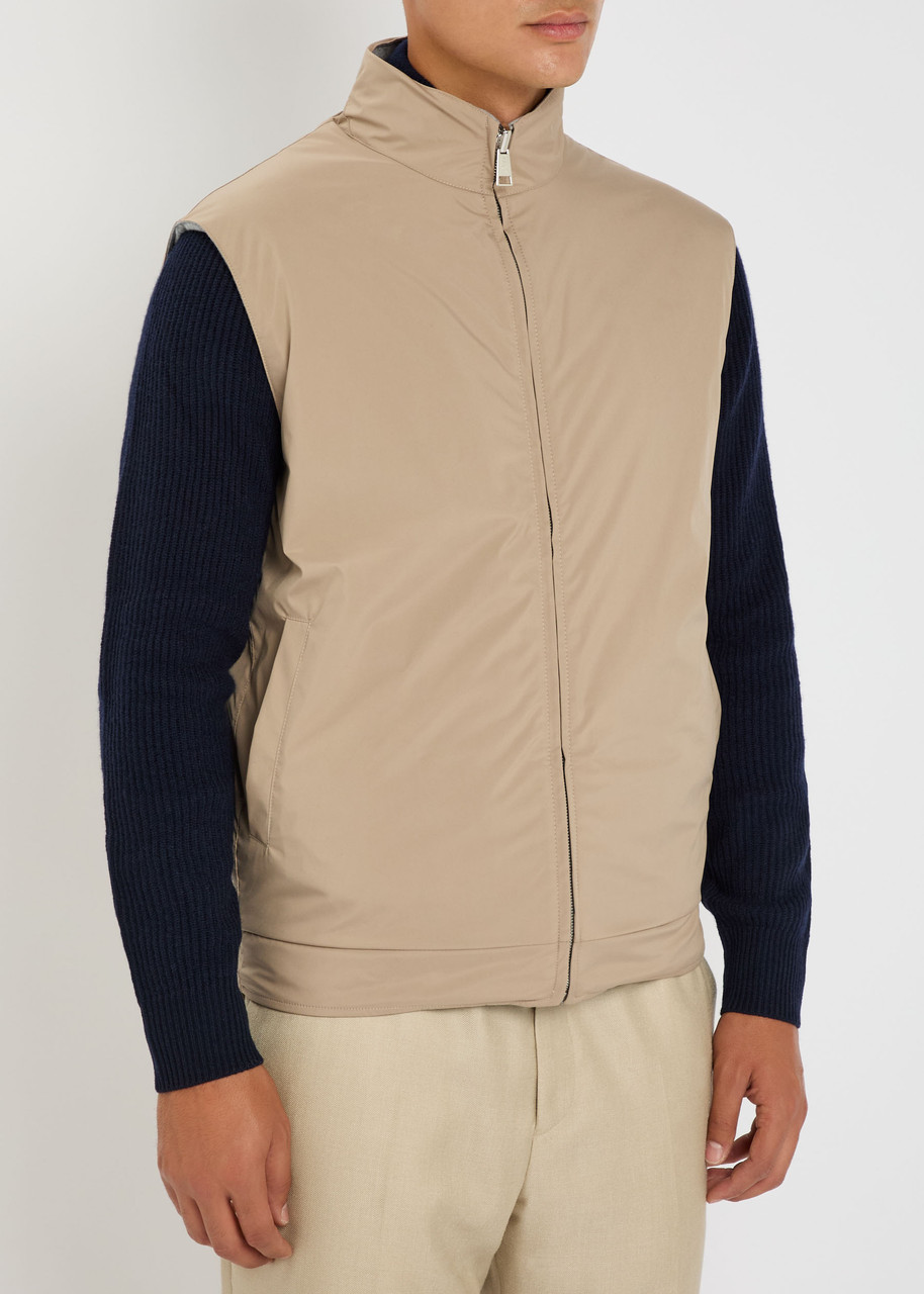  Aurélien Resort Reversible Shell And Cotton-blend Gilet - Beige - S 
