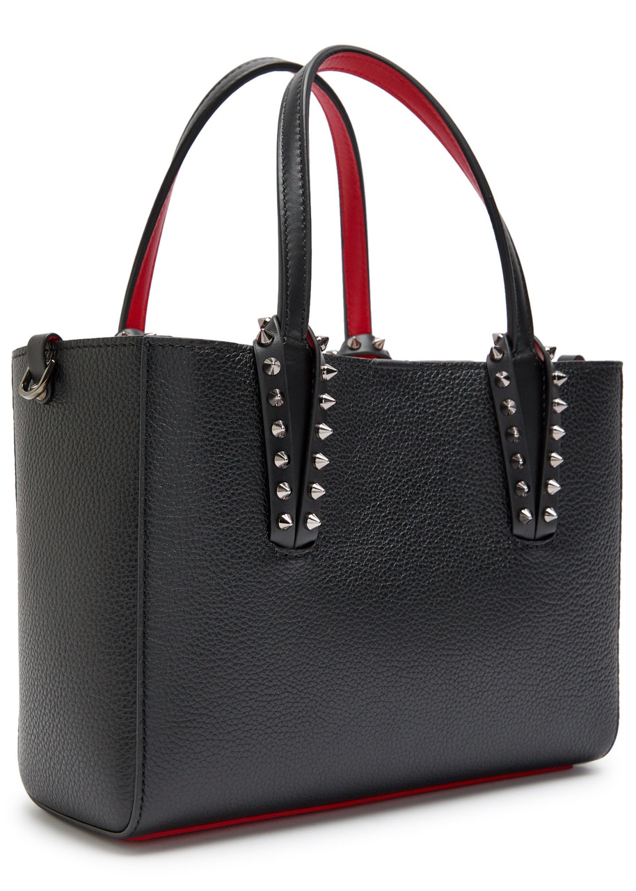 Christian Louboutin Cabata Mini Grained Leather Tote In Black