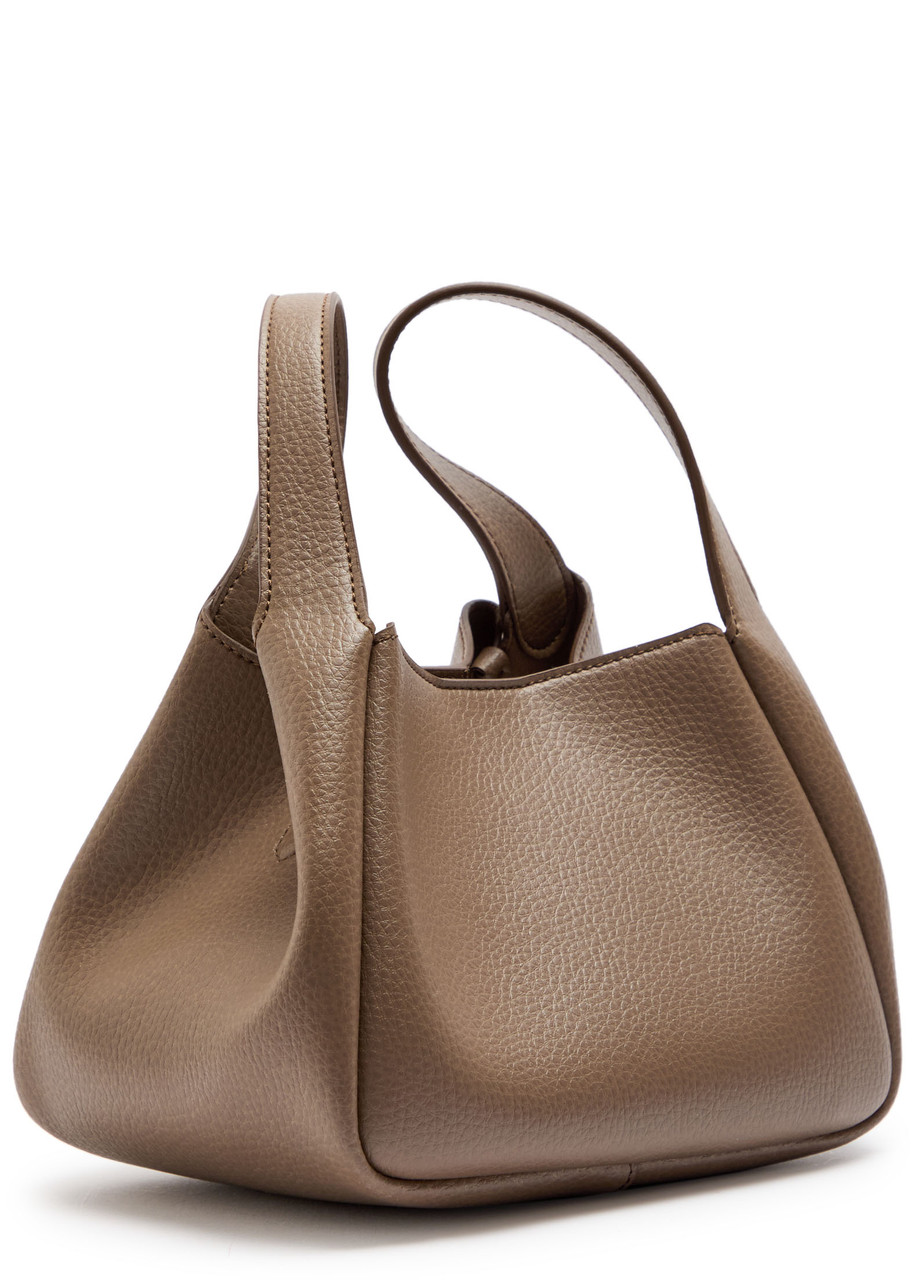 Stella Mccartney Logo Studded Faux Leather Top Handle Bag In Gray