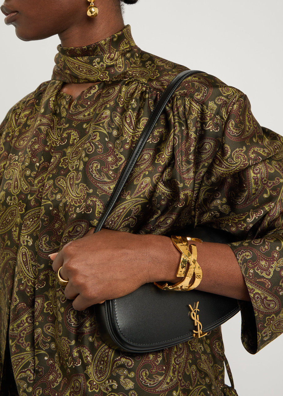 Saint Laurent Cassandre Cuff Bracelet In Gold