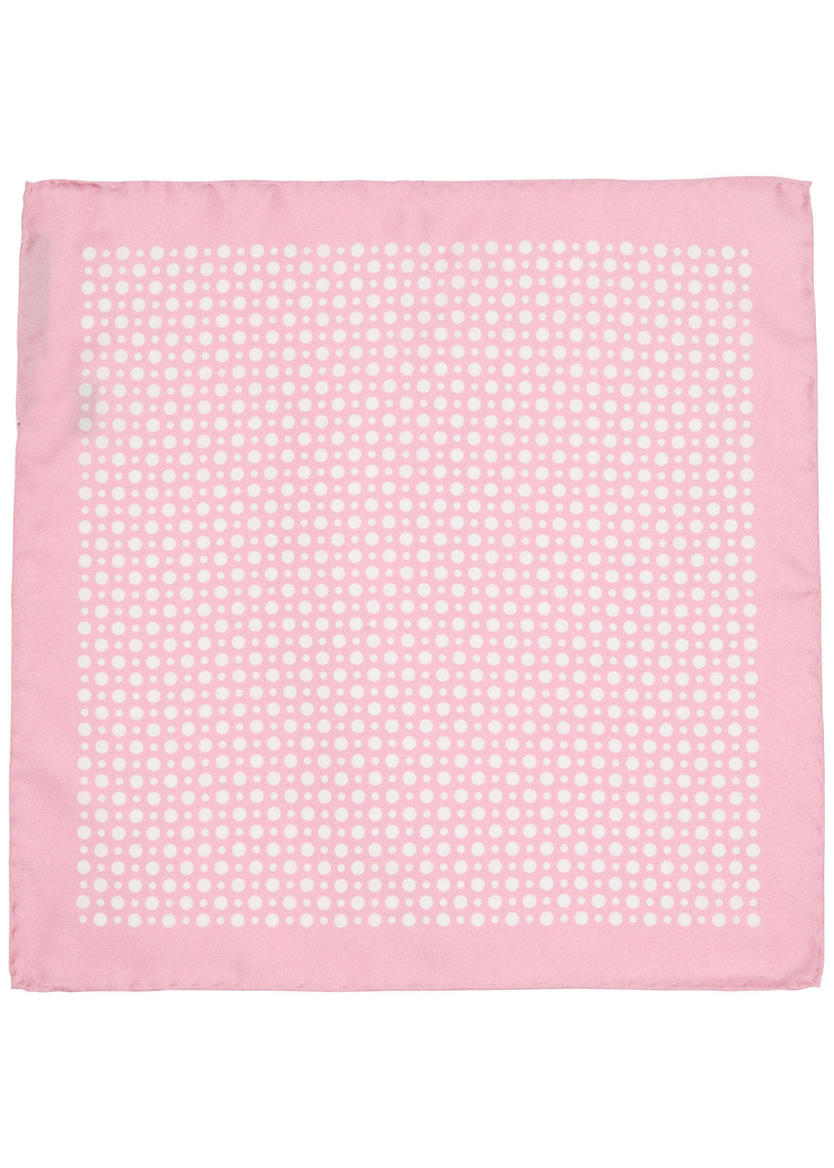 Hugo Boss Boss X David Beckham Polka Dot-print Silk Pocket Square In Pink