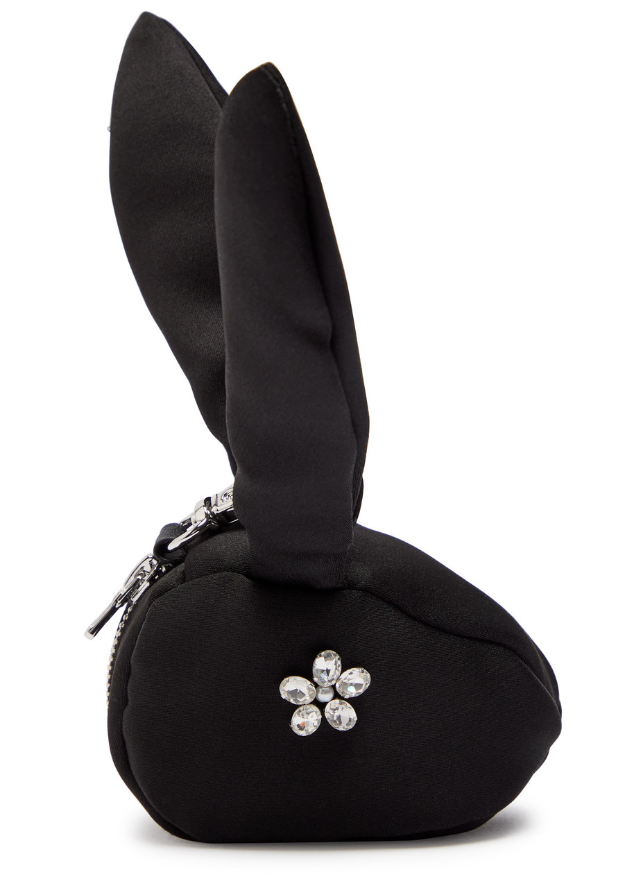 Simone Rocha Hare Embellished Satin Bag Charm In Black