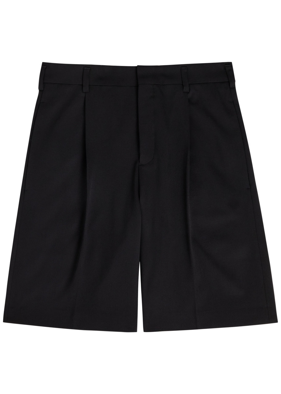 Jacquemus Le Short Ovalu Wool-blend Shorts In Black