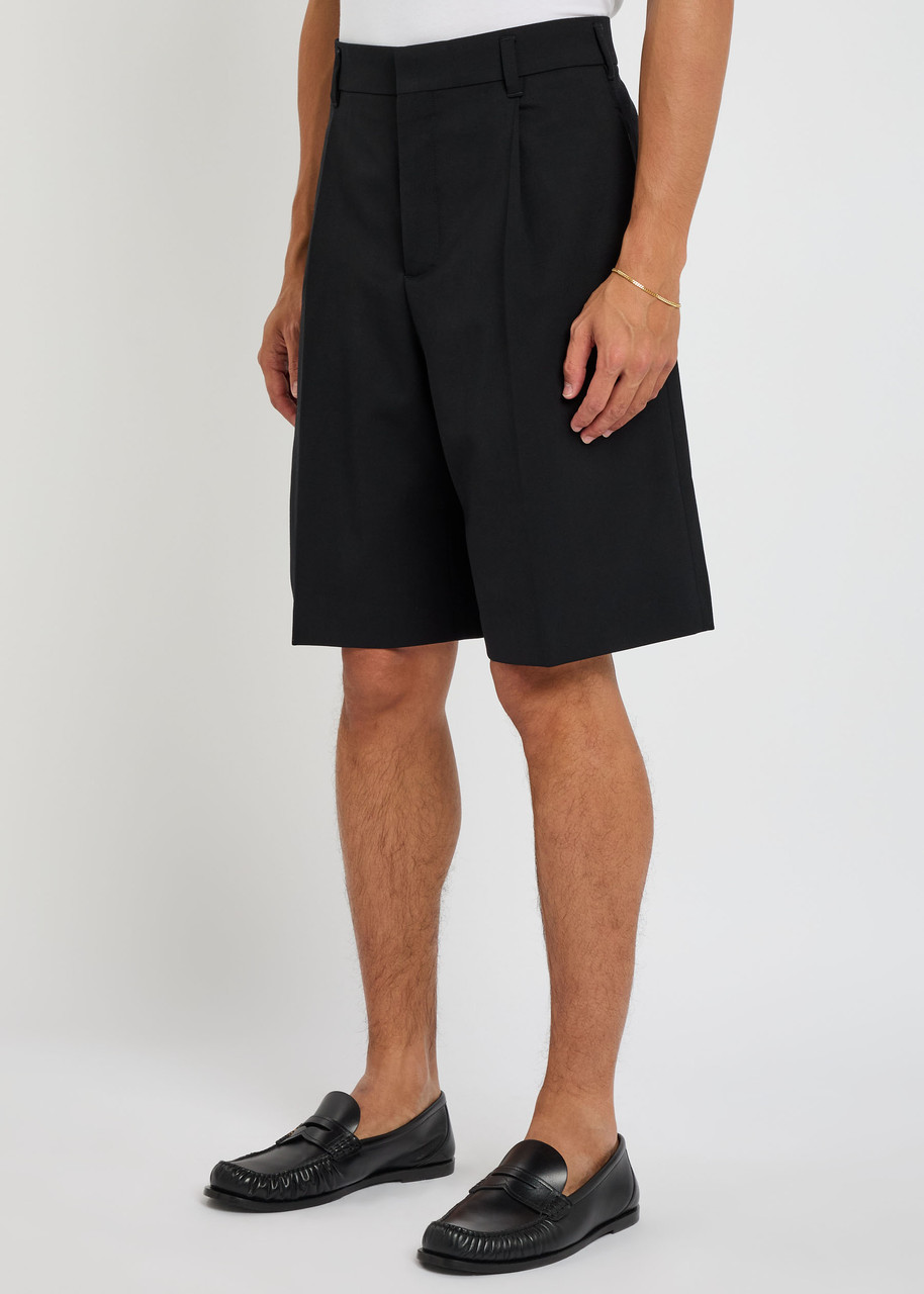Jacquemus Le Short Ovalu Wool-blend Shorts In Black