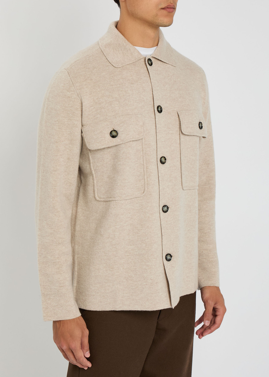 Allude Wool-blend Overshirt In Neutral