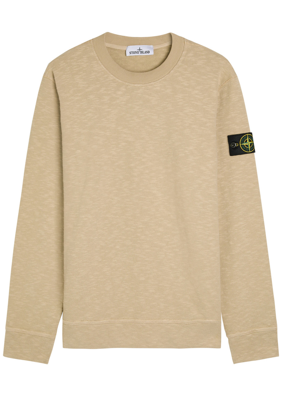 Stone Island Regular-fit Crewneck Sweatshirt With Side Inlays In Neutral