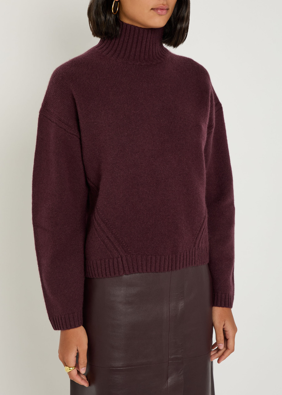 Joseph High Neck Long Sleeves Luxe Cashmere In Gold