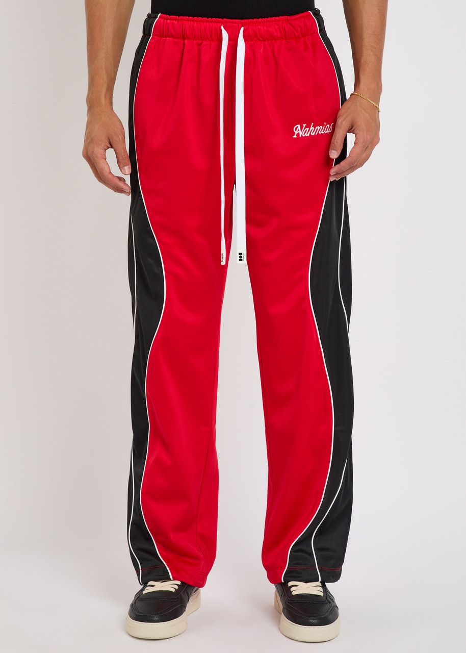 Nahmias Ollie Logo Panelled Jersey Track Pants In Red