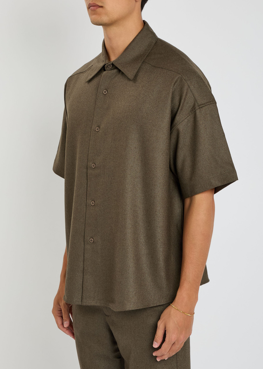 Entire Studios Short Sleeve Wool Shirt In Green