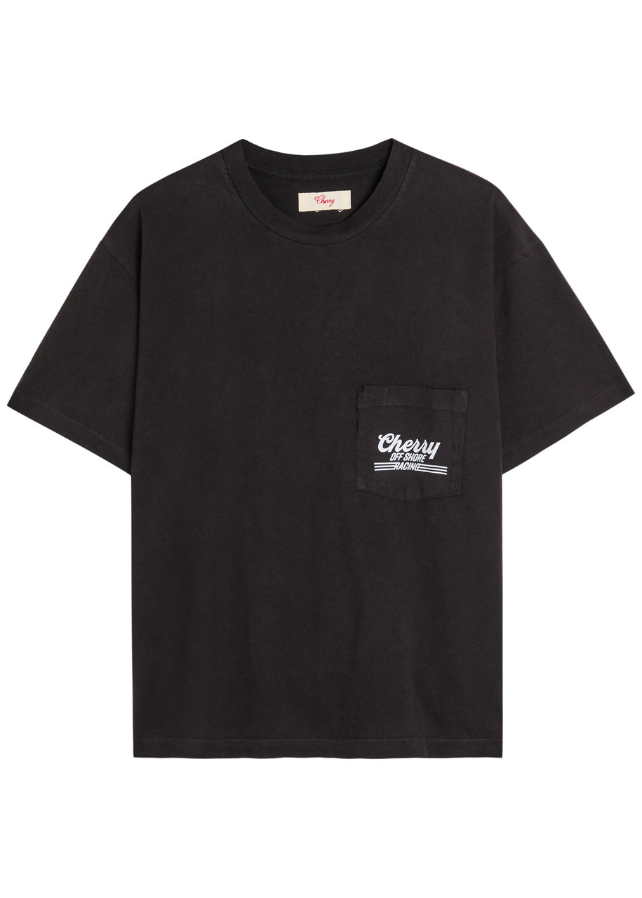 Cherry Los Angeles Offshore Printed Cotton T-shirt In Black