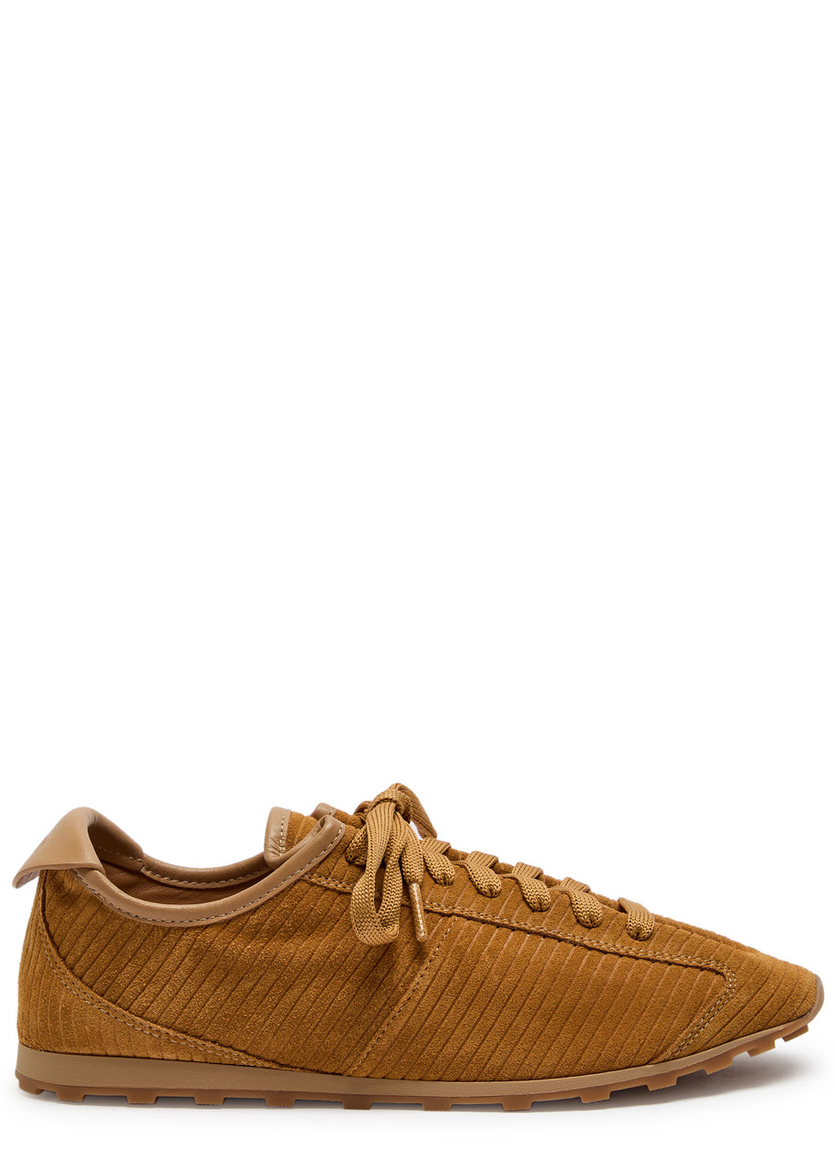 Jacquemus Les Tennis Sneakers In Soft Crocodile-embossed Suede Shoes In Brown