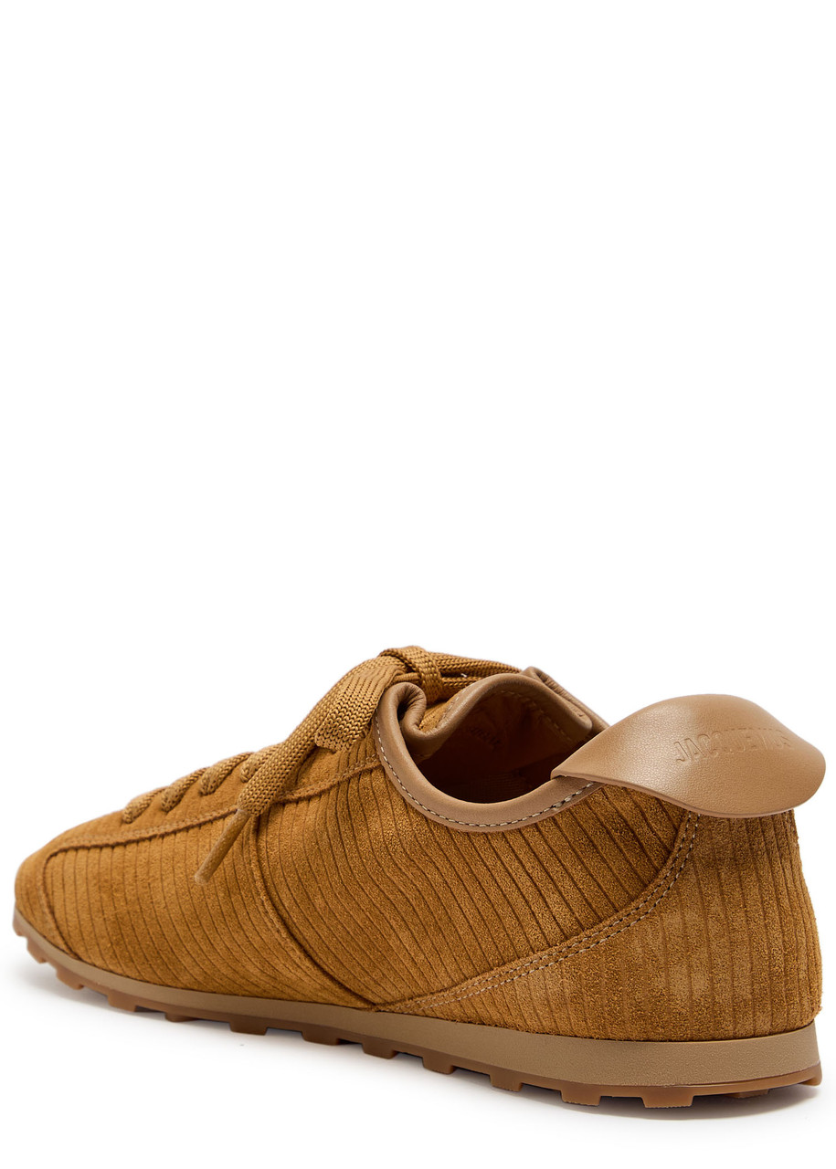 Jacquemus Les Tennis Sneakers In Soft Crocodile-embossed Suede Shoes In Brown