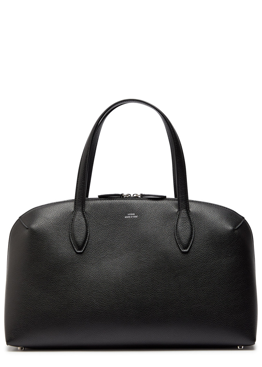 Totême Toteme Lounge Medium Grained Leather Tote In Black