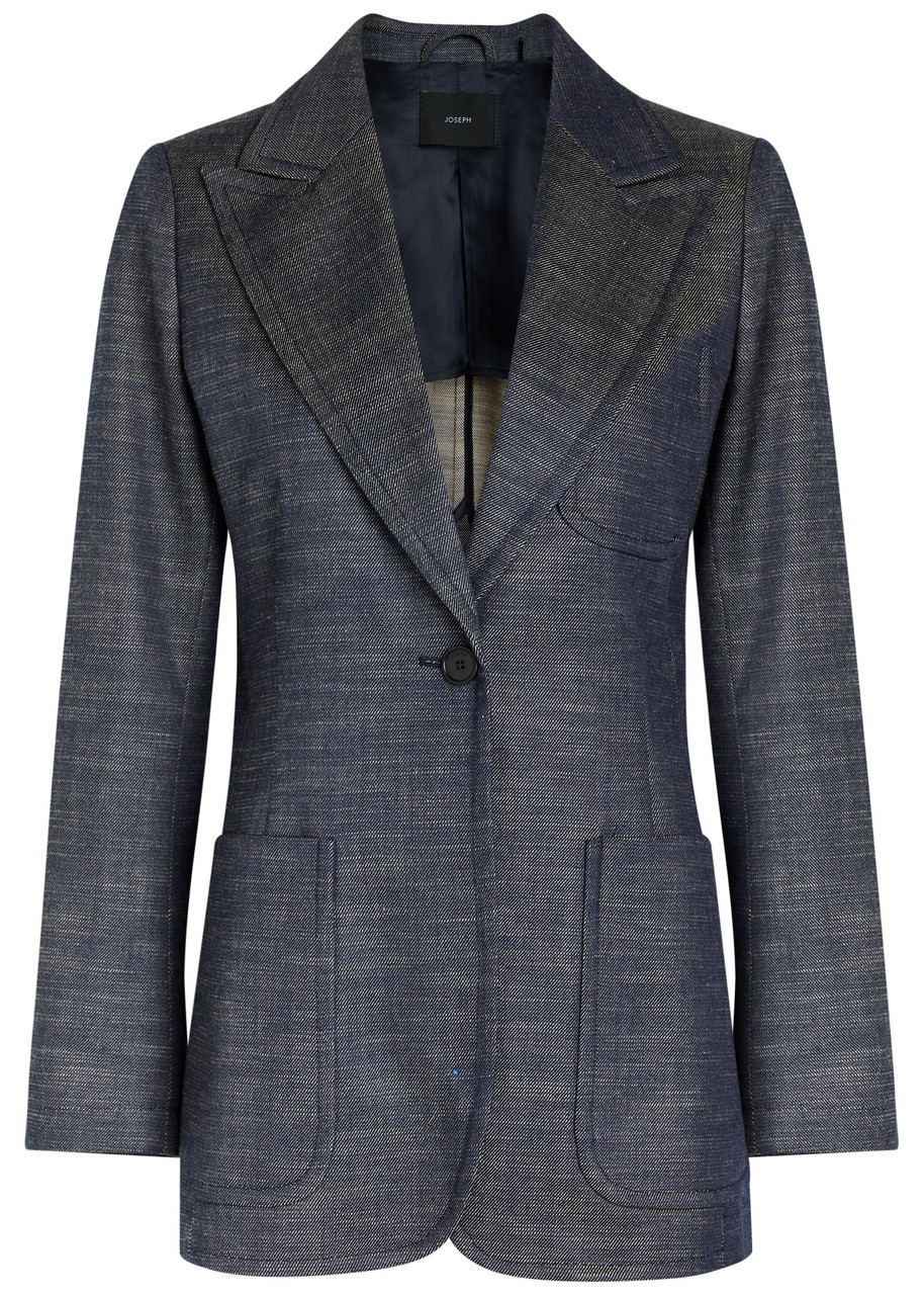 Joseph Cassini Wool And Cotton Blazer In Blue