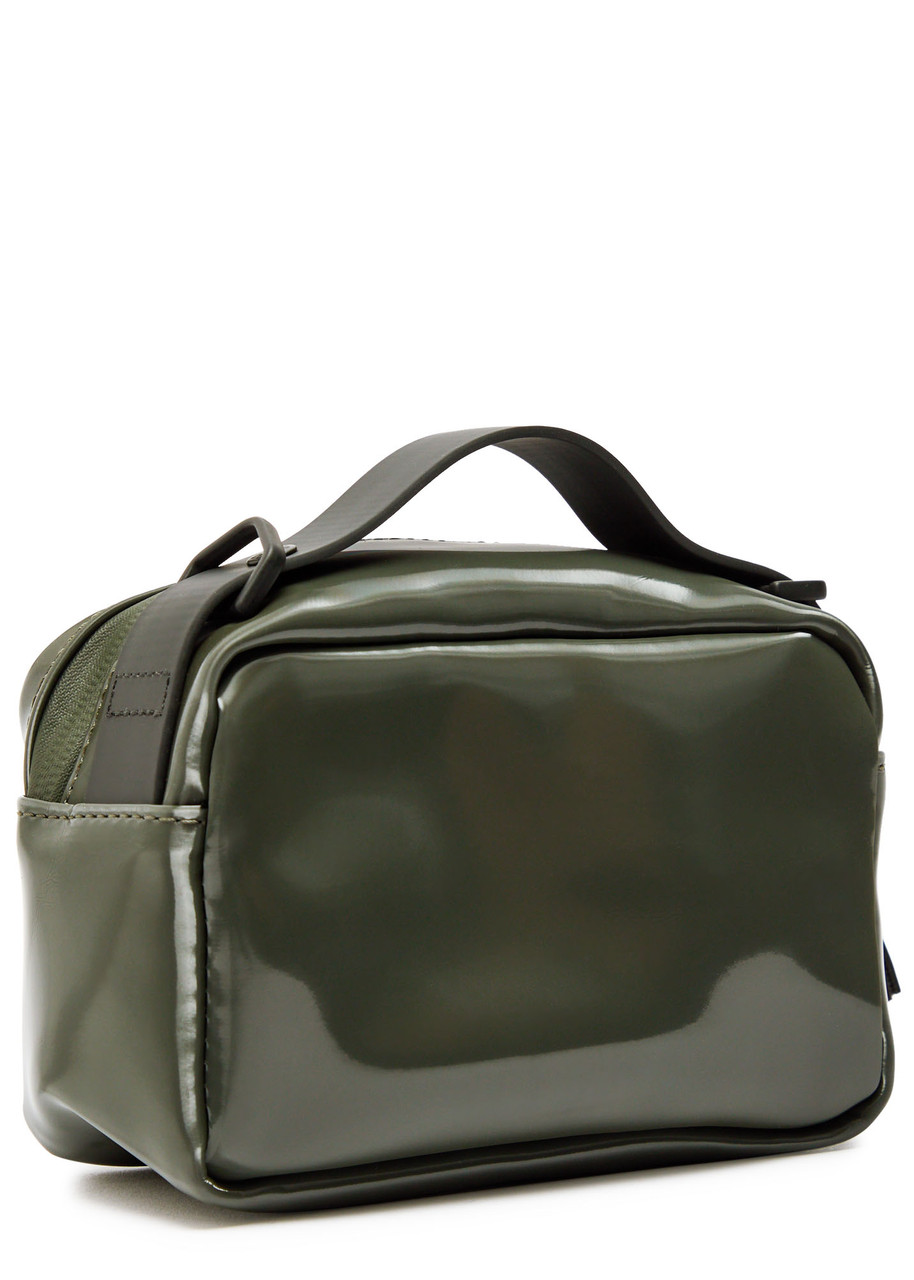 Rains Box Micro Coated Rubberised Cross-body Bag In Green