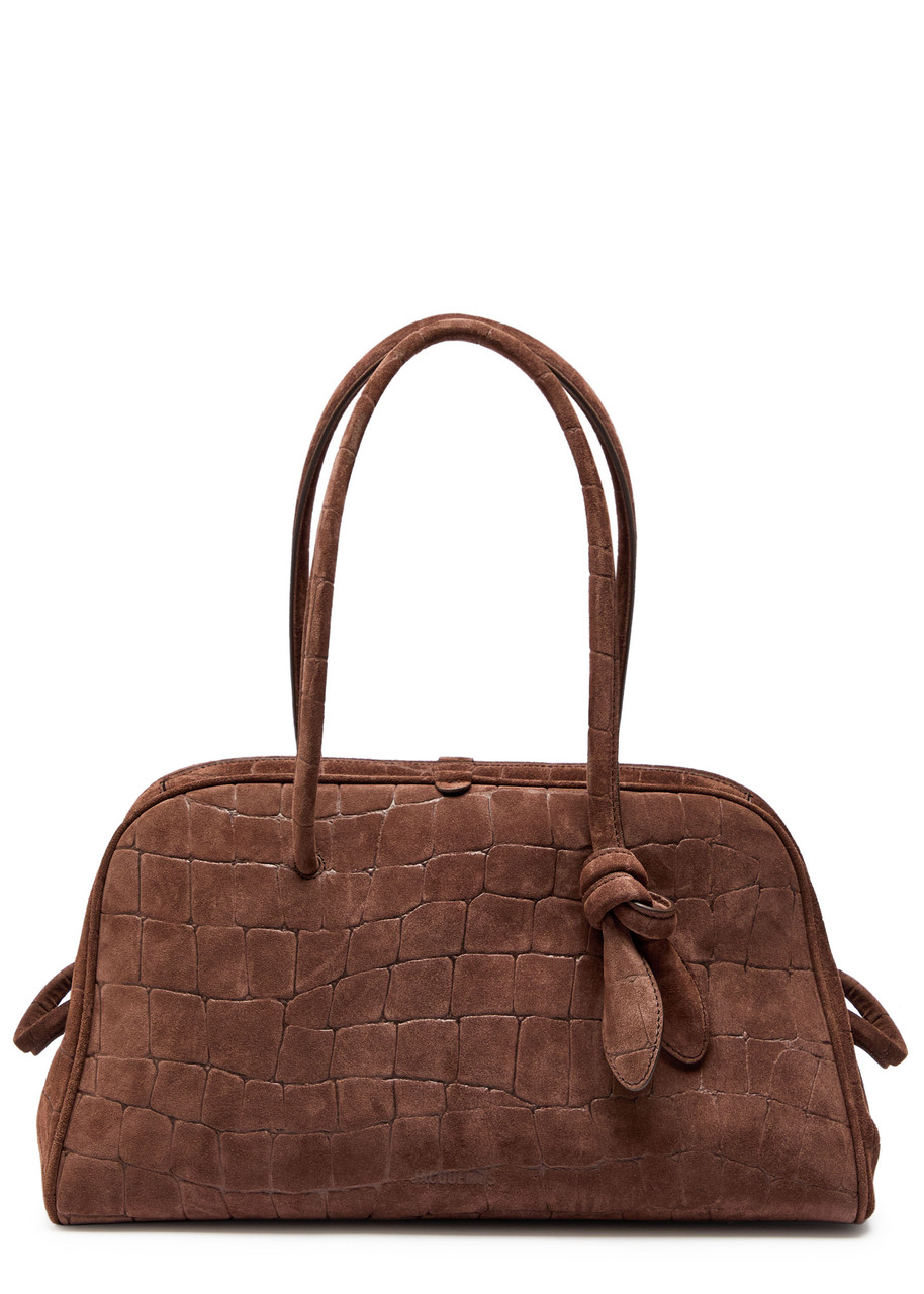 Jacquemus Le Turismo Crocodile-effect Suede Shoulder bag - Dark Brown - One Size