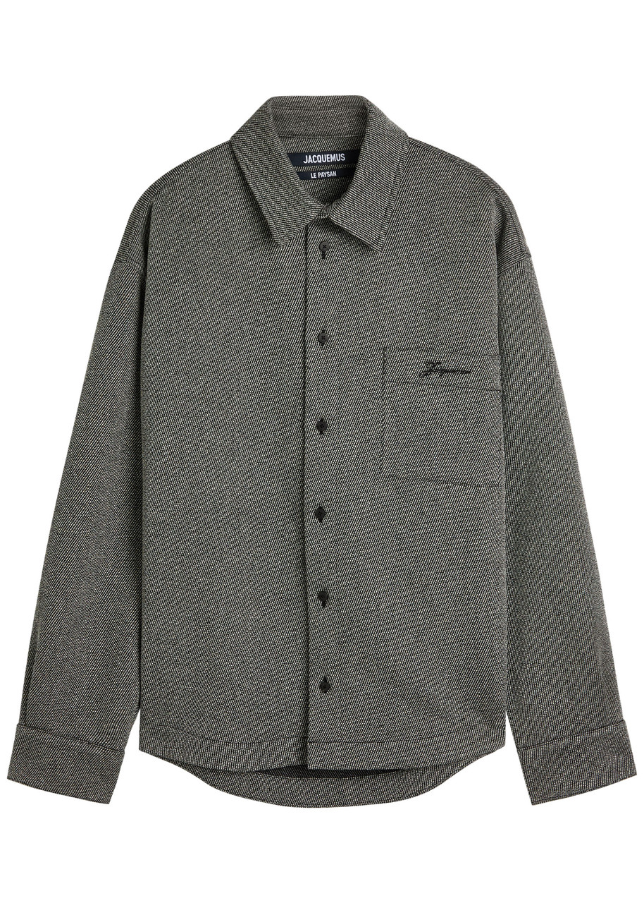 Jacquemus La Chemise Molino Wool-blend Overshirt In Gray