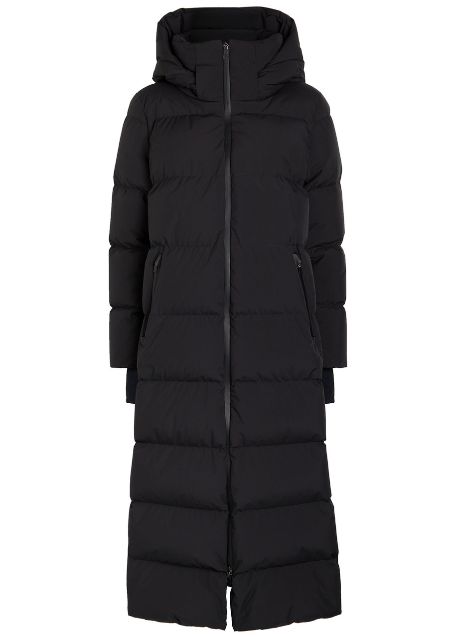 Herno Quilted Hooded Shell Coat - Black - 44 (UK12 / M)