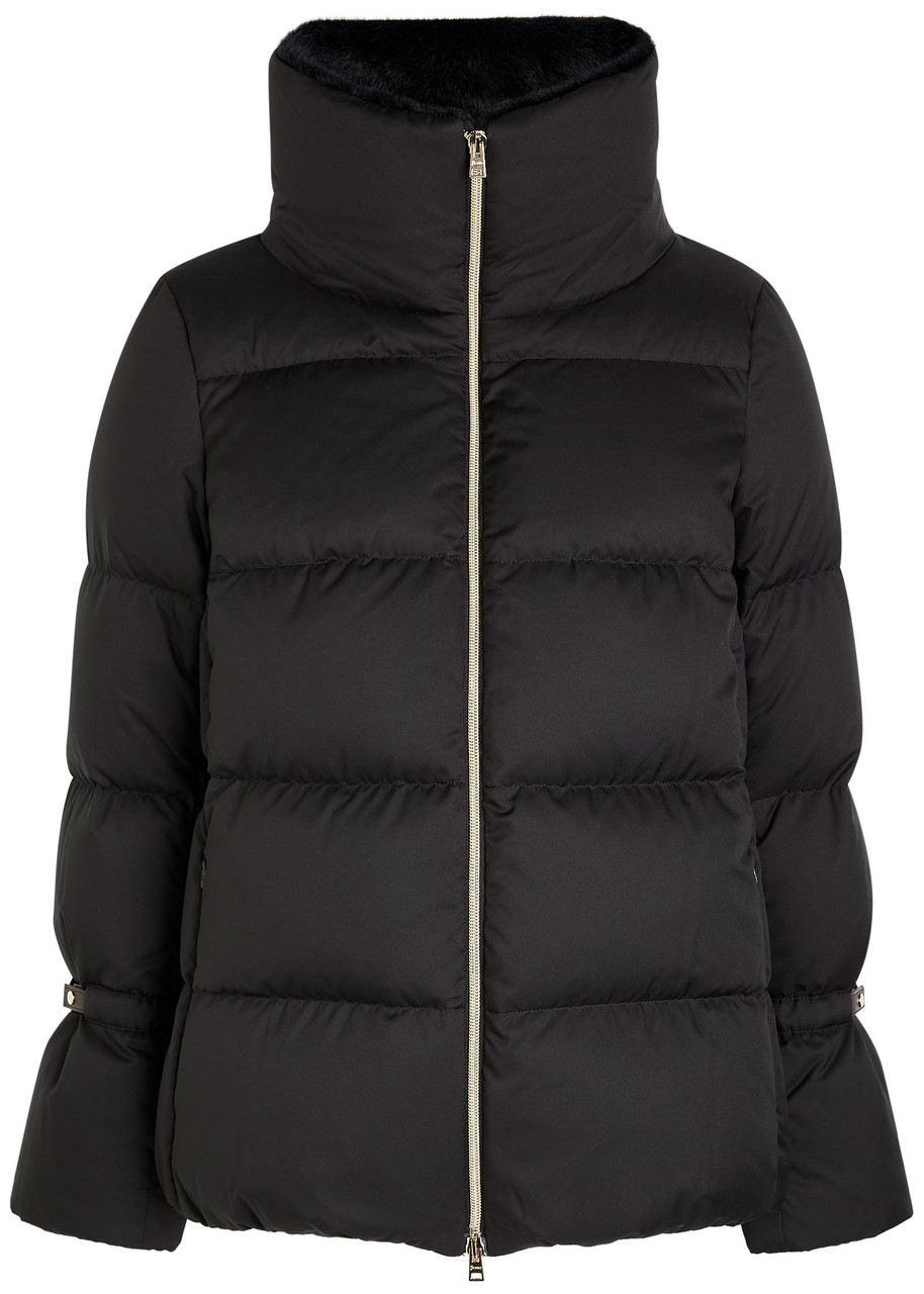 Herno Bell-sleeve Quilted Padded Jacket In Black