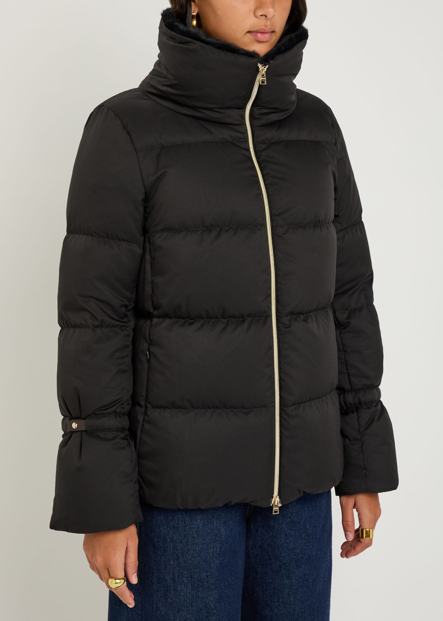 Herno Bell-sleeve Quilted Padded Jacket In Black
