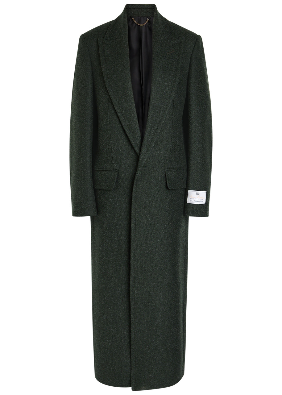 Victoria Beckham Long Length Jacket Flap Pockets In Green