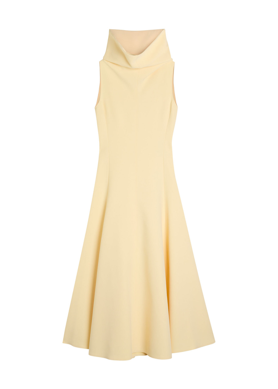 Jacquemus La Robe Triangle Crepe Midi Dress In Neutral