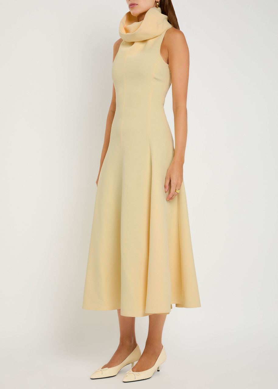 Jacquemus La Robe Triangle Crepe Midi Dress In Neutral