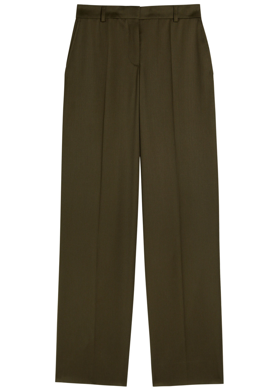 Stella Mccartney Shiny Tailoring Loose Trousers In Green
