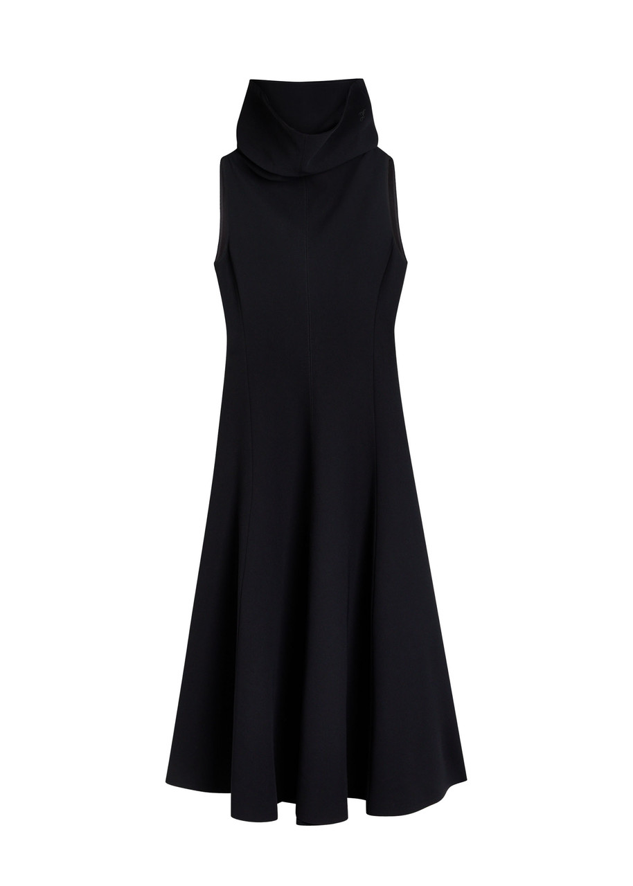 Jacquemus La Robe Triangle Crepe Midi Dress In Black