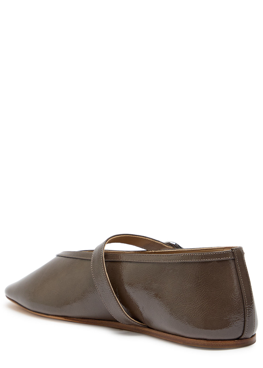 Le Monde Beryl Stella Patent Leather Ballet Flats In Brown
