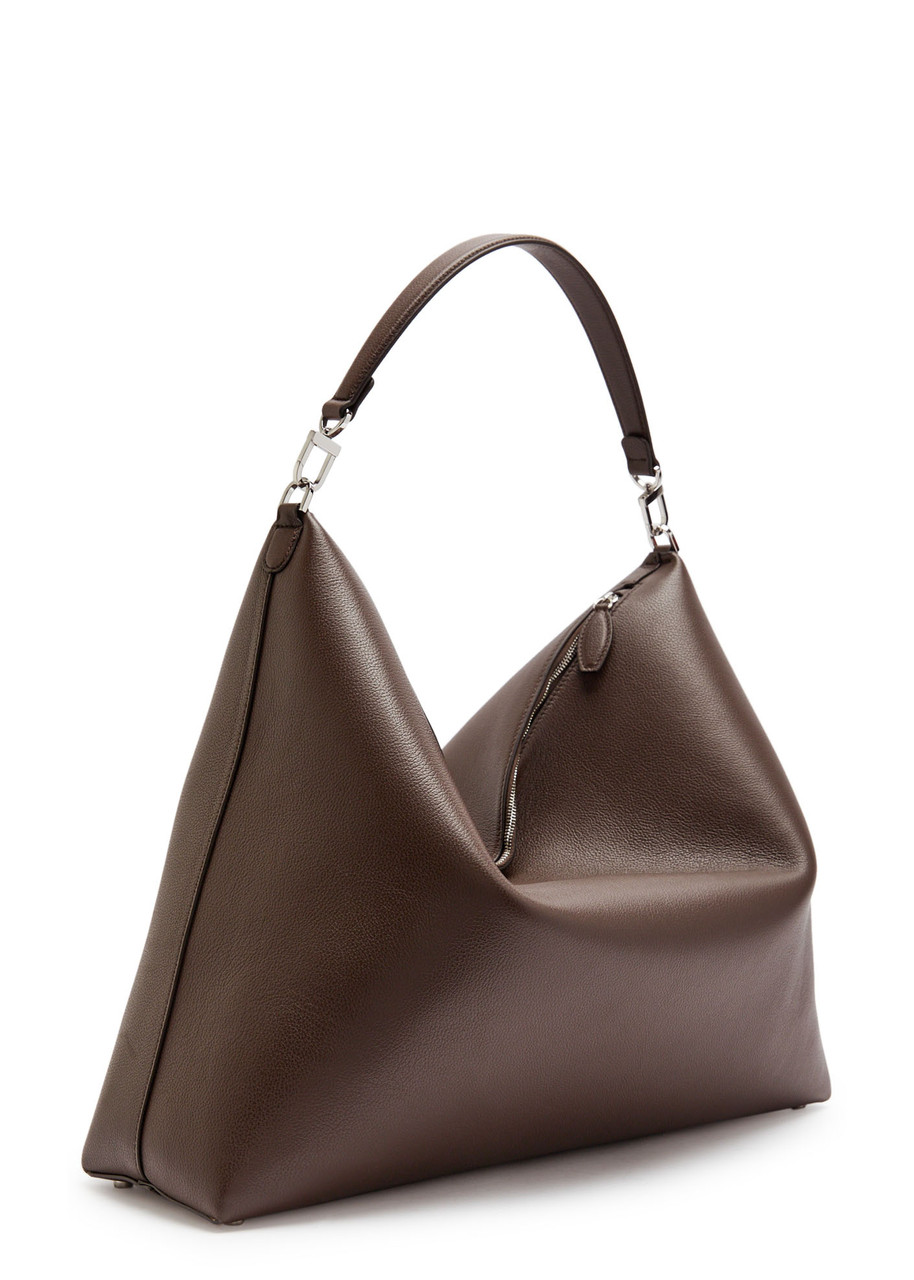 Totême Toteme Bevel Grained Leather Tote In Gray