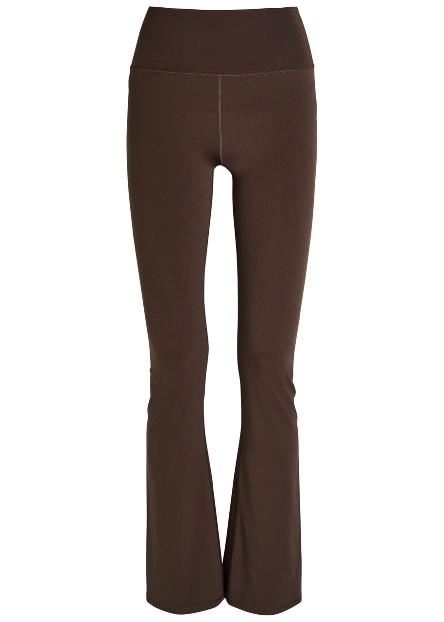 Vuori All The Feels Flared Stretch-jersey Leggings In Brown